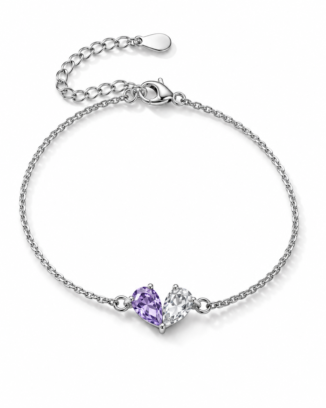Eléa birthstone bracelet with two pear-cut birthstones