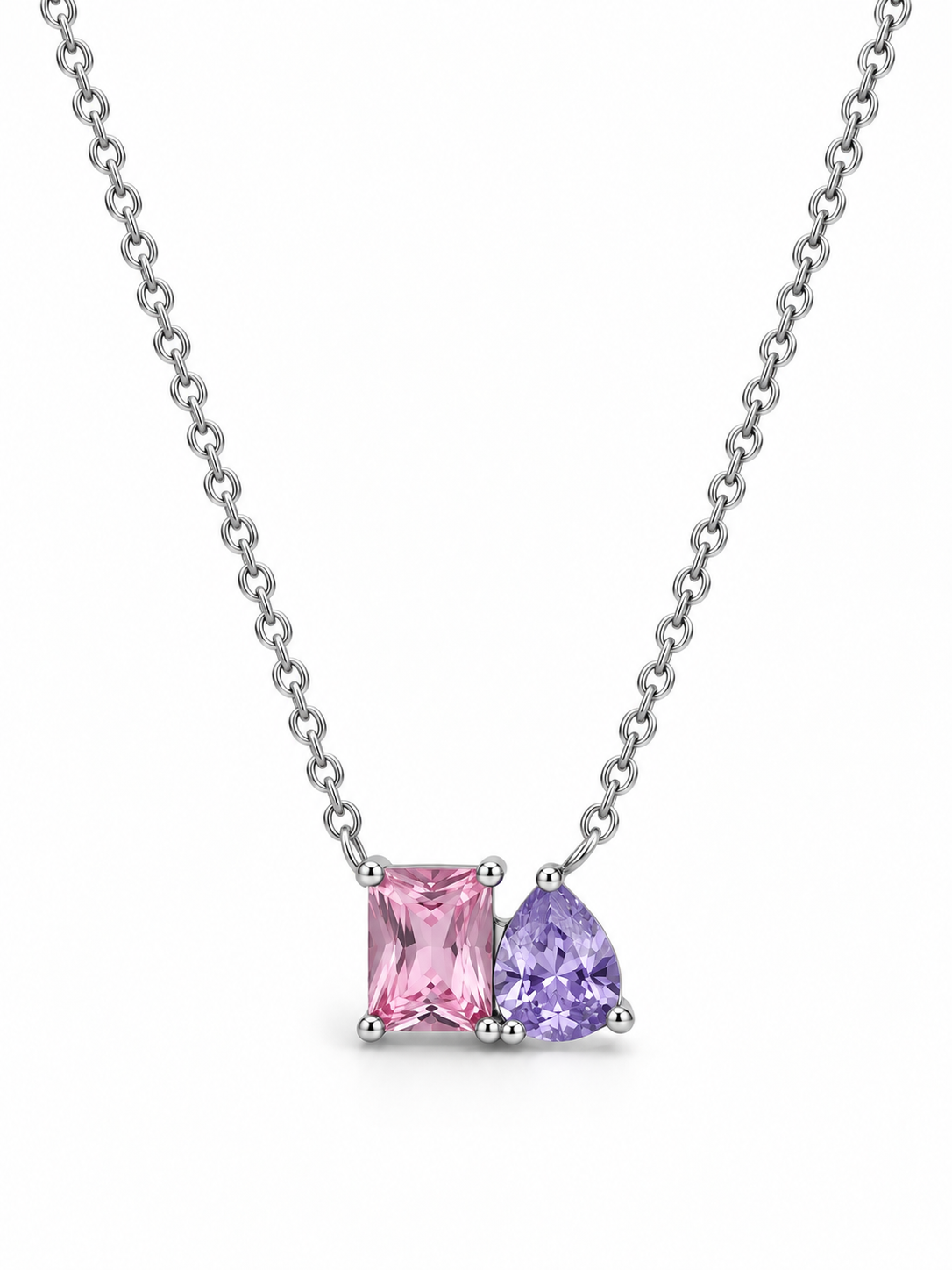 Two birthstone necklace, personalised gift for her
