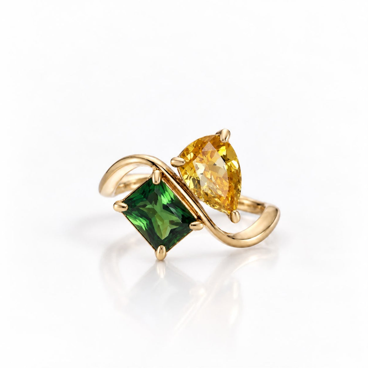 Two birthstone ring, personalised gift for her