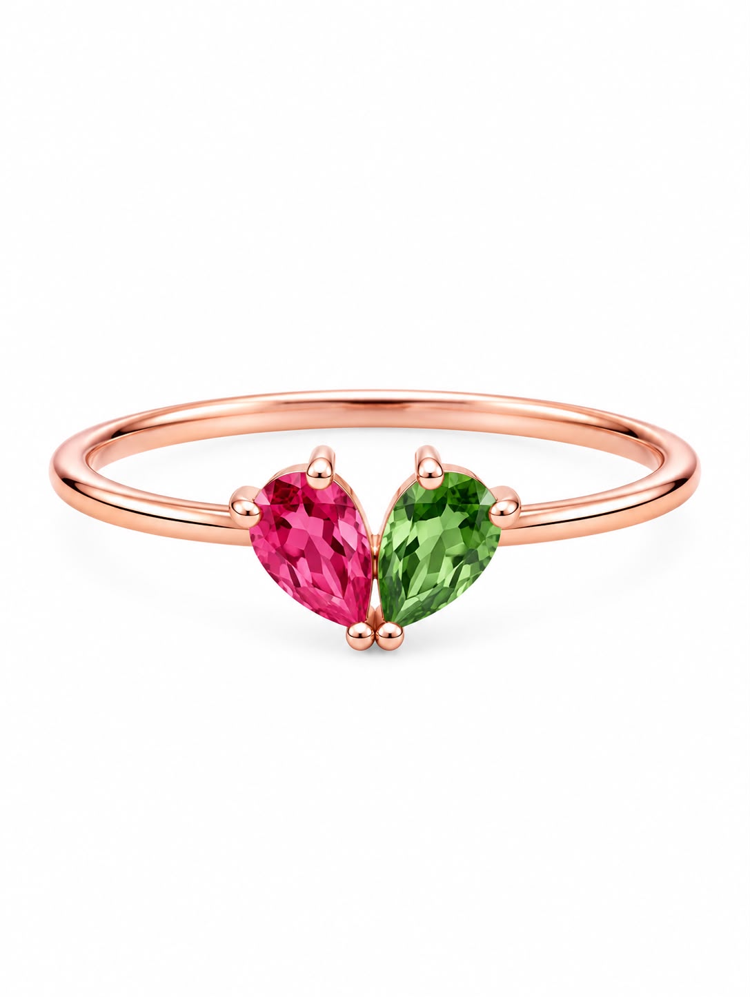 Célia birthstone ring with two birthstones