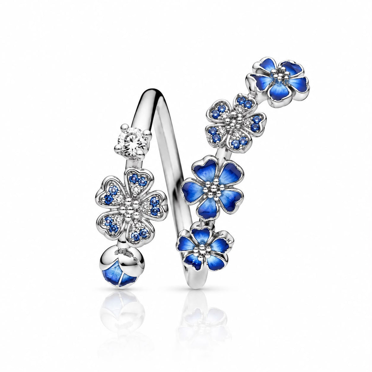 Éclore flower ring with sparkling zirconia stones