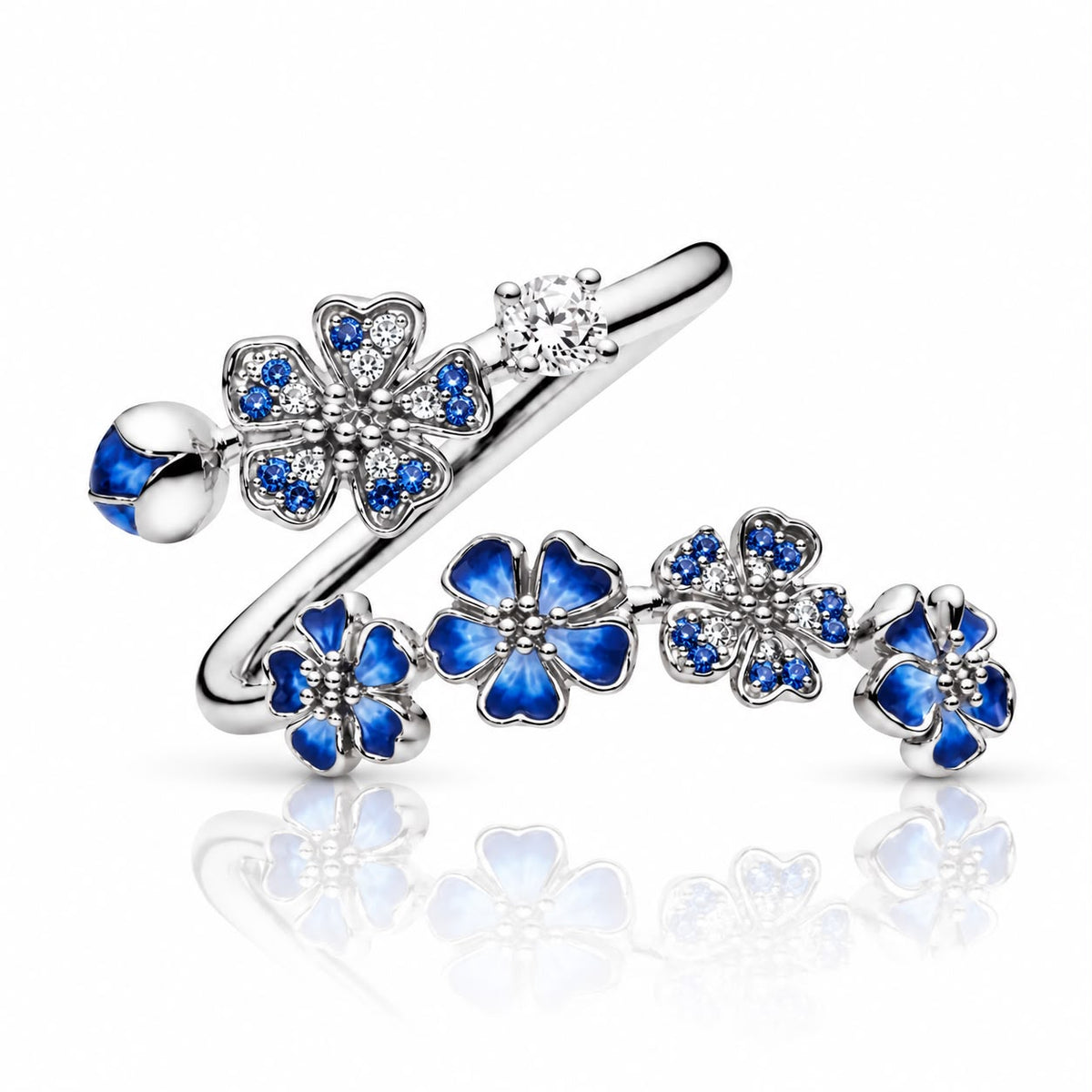 Éclore flower ring with sparkling zirconia stones