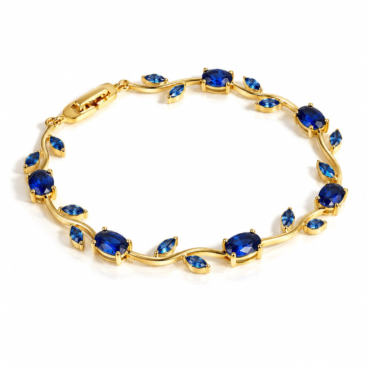 Rosé tulip bracelet with colourful marquise crystals