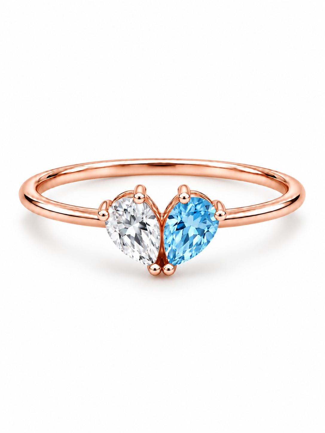 Célia birthstone ring with two birthstones