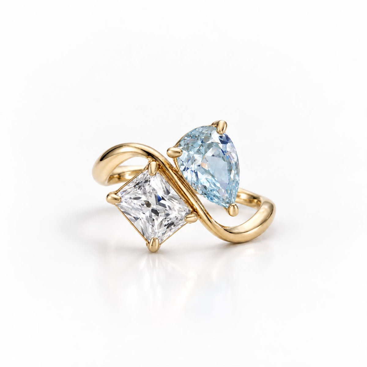 Two birthstone ring, personalised gift for her