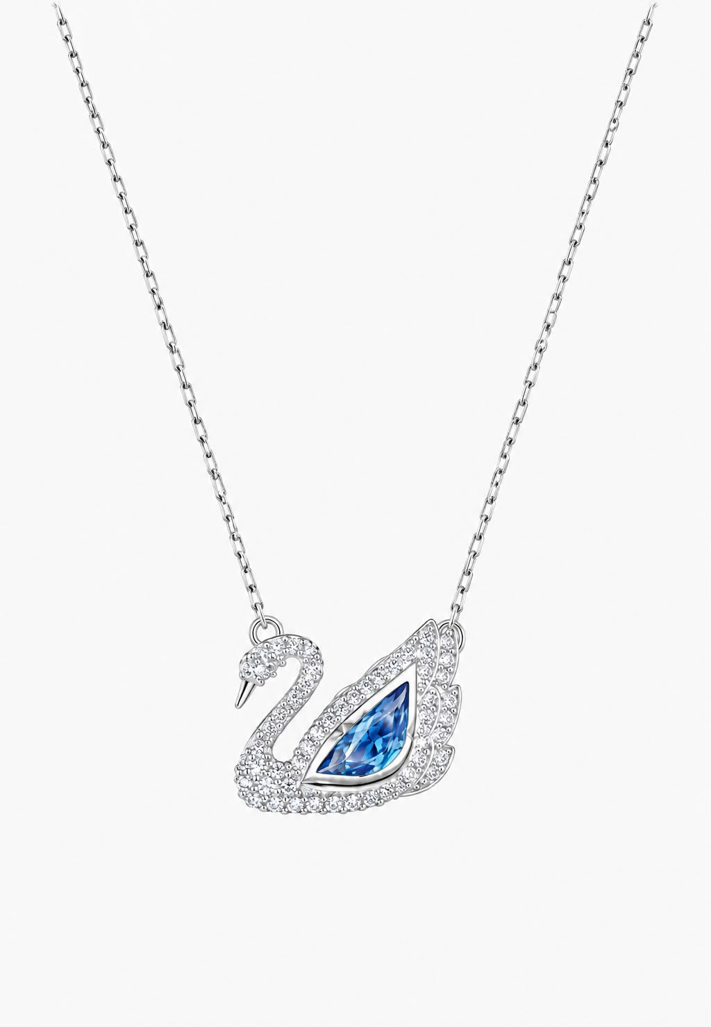 Swané swan necklace with pink crystal pendant